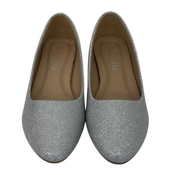 LUCITA / Friendly / Silver / Glittery / Flats / With Pointed Toe Elegant Design - Picture 2 of 10
